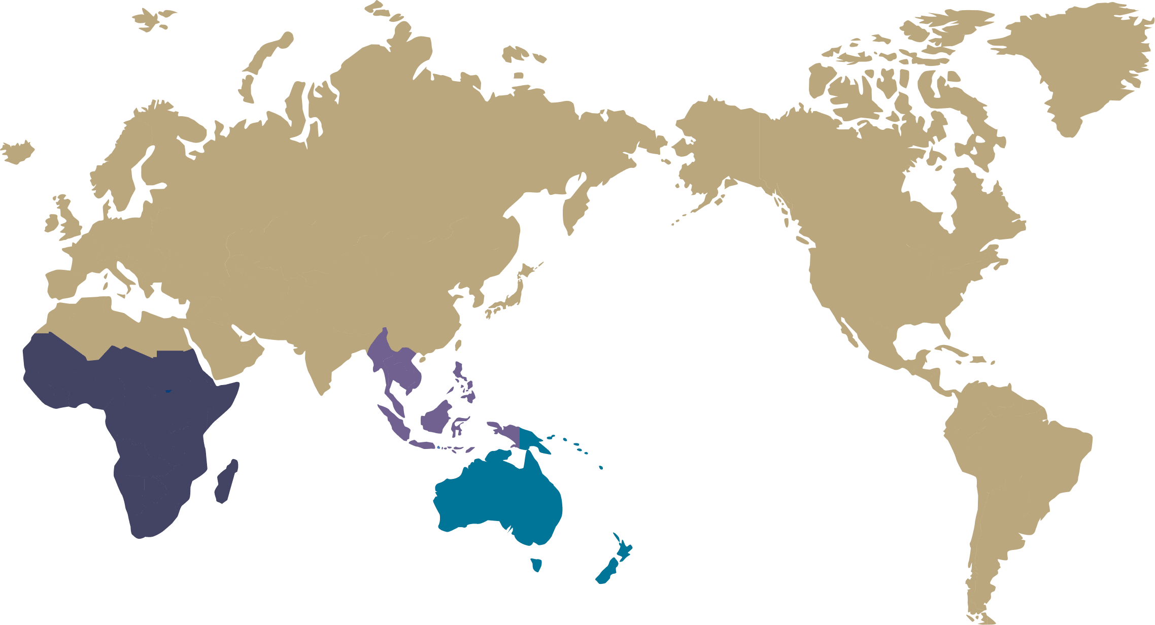 World map showing export destinations. Select a region to view countries.