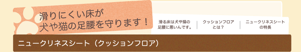 滑りにくい床が犬や猫の足腰を守ります！